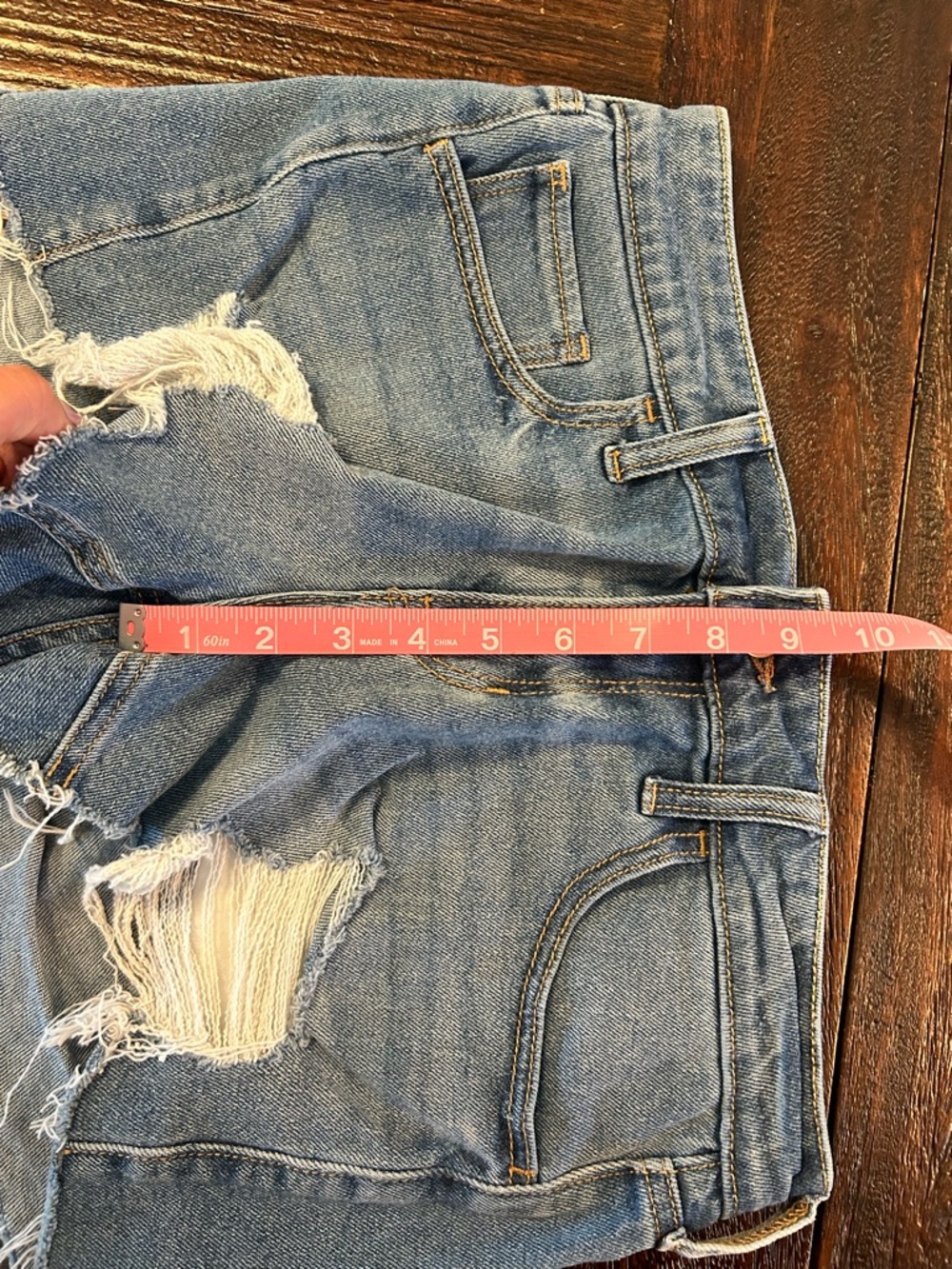 Low Rise Boyfriend Vintage Stretch Distressed Denim Shorts - 3” - Picture 7 of 9